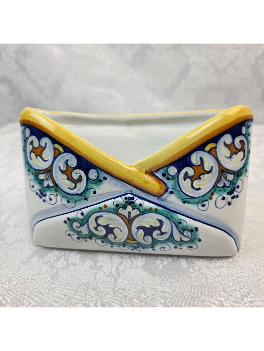 Deruta Italy Ceramic Mail Letter Holder